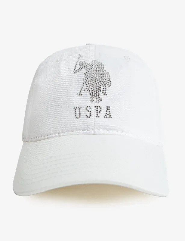 RHINESTONE EMBELLISHED LOGO BASEBALL CAP sold by U.S. Polo Assn.