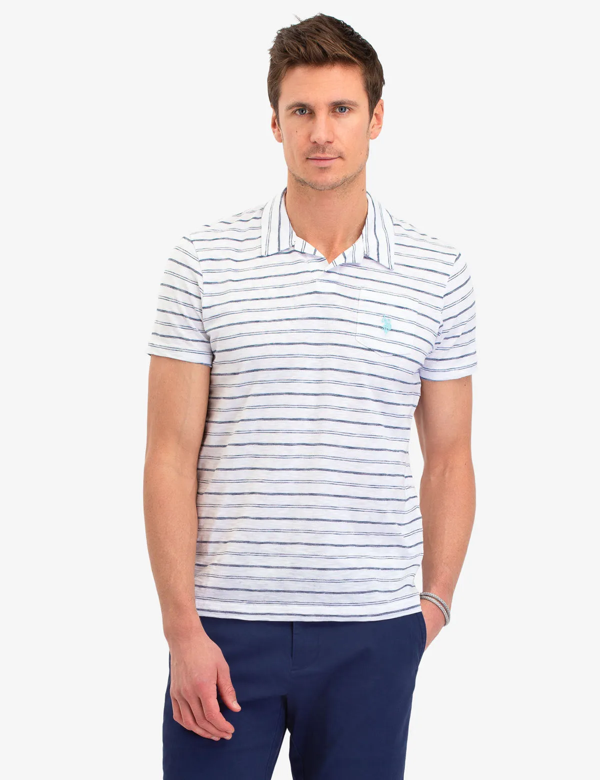 BLACK MALLET VERTICAL LOGO POLO SHIRT sold by U.S. Polo Assn.