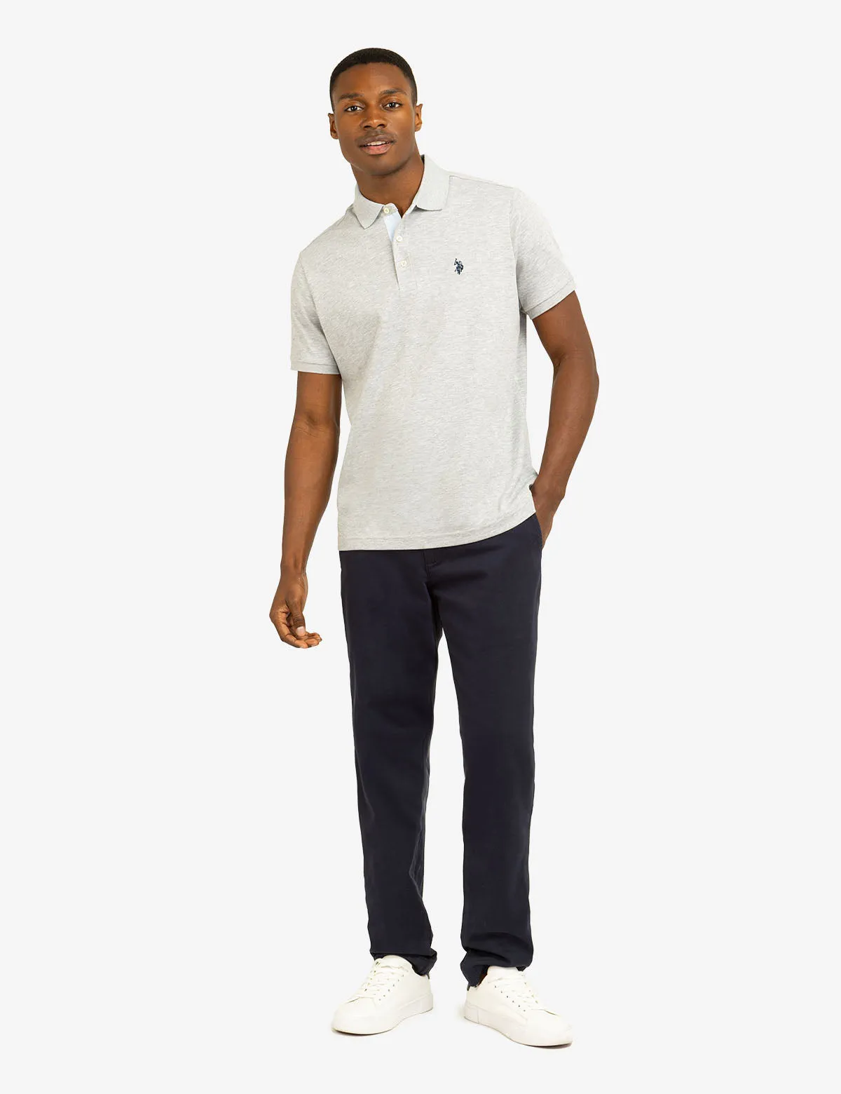 SOLID INTERLOCK POLO SHIRT WITH WOVEN TRIM sold by U.S. Polo Assn. product image thumbnail 2