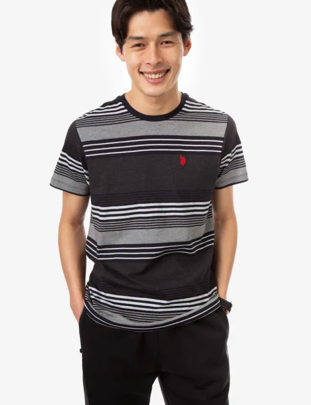 STRIPE HEATHER CREW NECK T-SHIRT sold by U.S. Polo Assn.