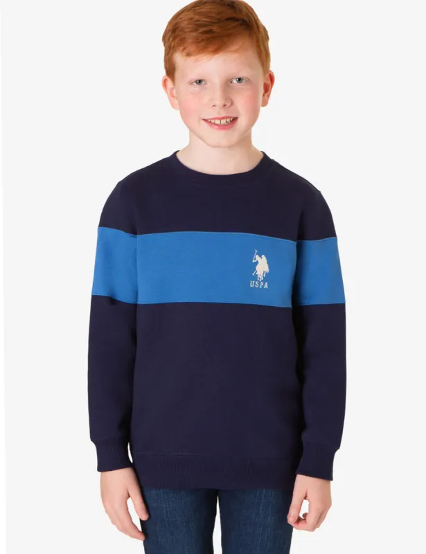 BOYS CHEST COLORBLOCK FLEECE PULLOVER sold by U.S. Polo Assn.