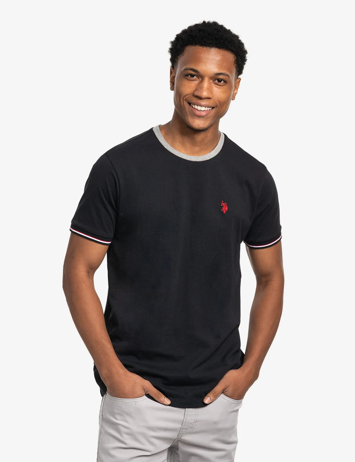 SIGNATURE STRIPE TRIM RINGER T-SHIRT sold by U.S. Polo Assn.