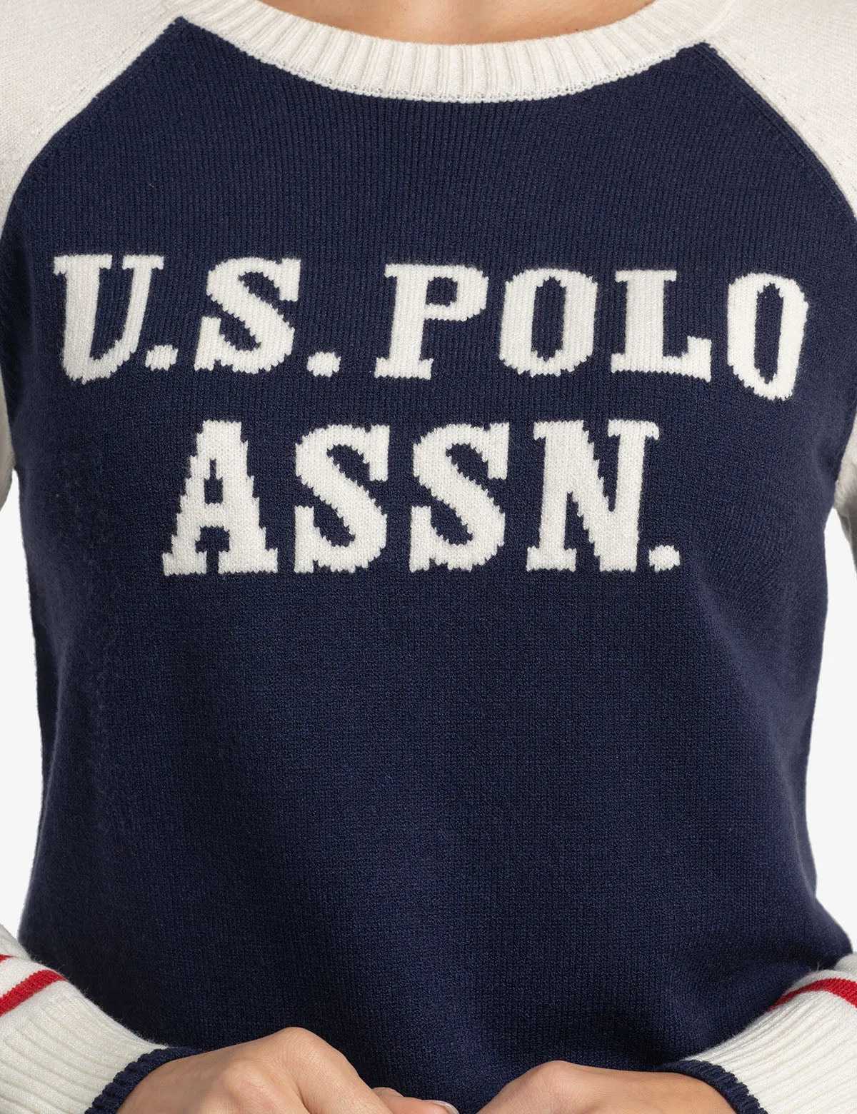 RAGLAN SLEEVE BASEBALL CREW NECK SWEATER sold by U.S. Polo Assn. product image thumbnail 4