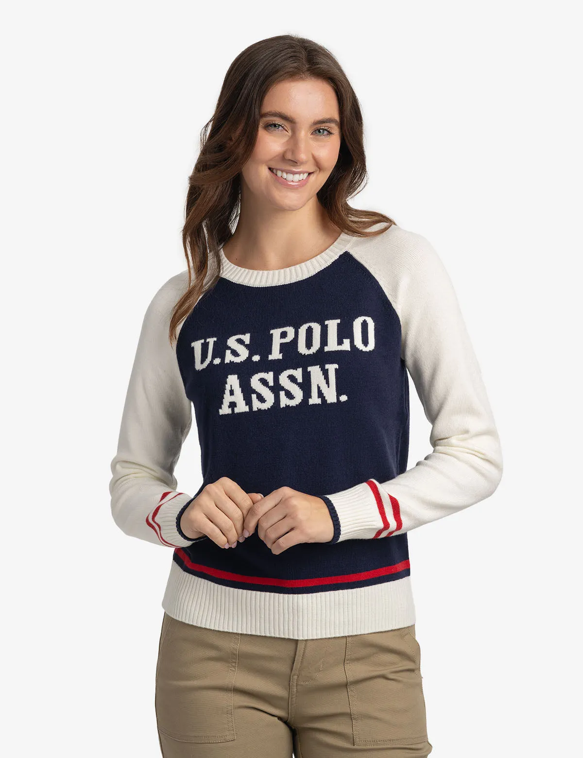 RAGLAN SLEEVE BASEBALL CREW NECK SWEATER sold by U.S. Polo Assn. product image thumbnail 2
