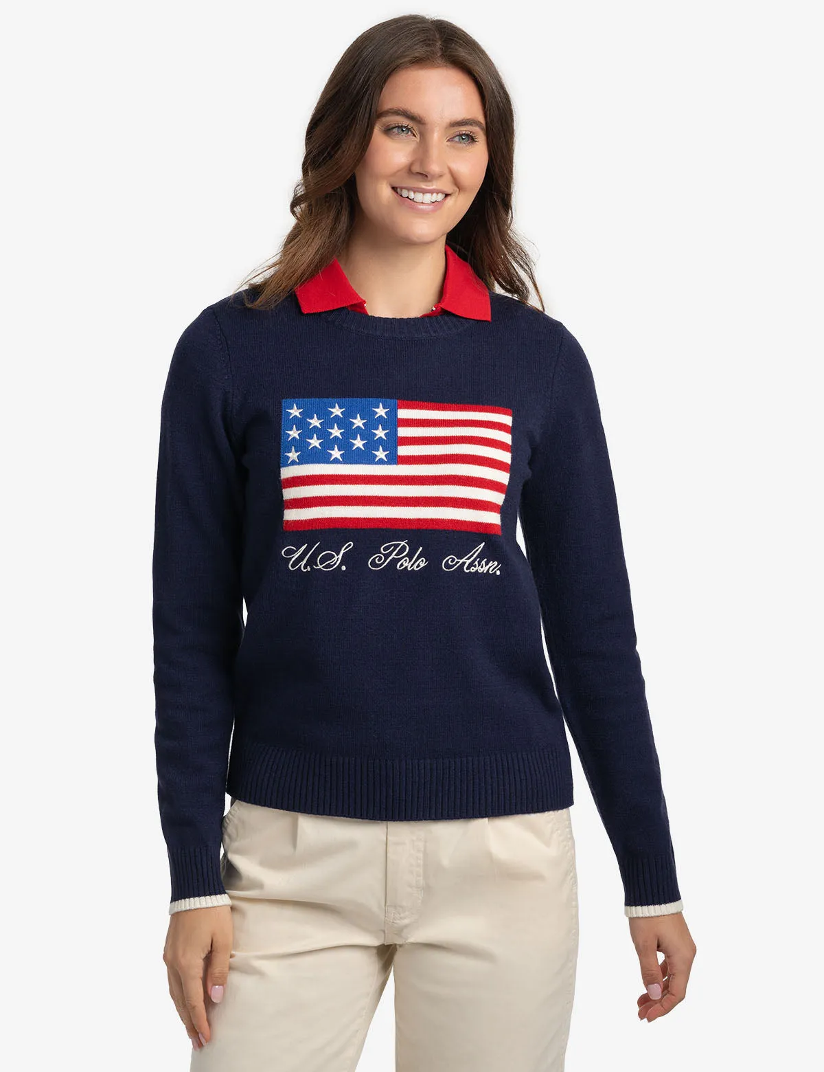 FLAG CREW NECK SWEATER sold by U.S. Polo Assn. product image thumbnail 3