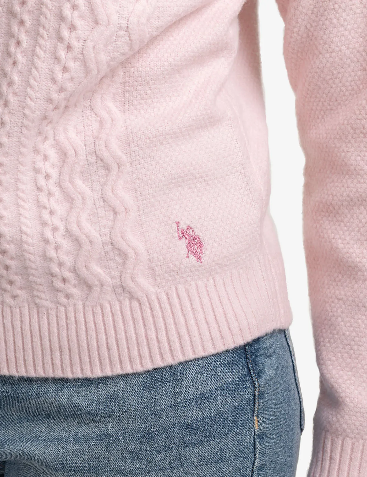 QUARTER ZIP CABLE SWEATER sold by U.S. Polo Assn. product image thumbnail 5