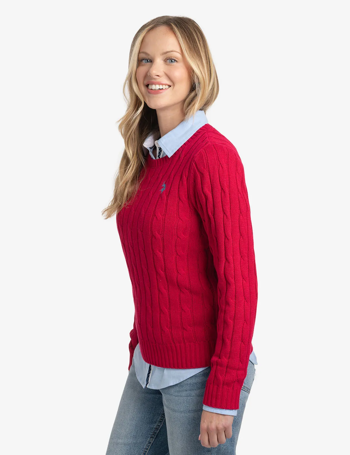 CABLE CREW NECK SWEATER sold by U.S. Polo Assn. product image thumbnail 4