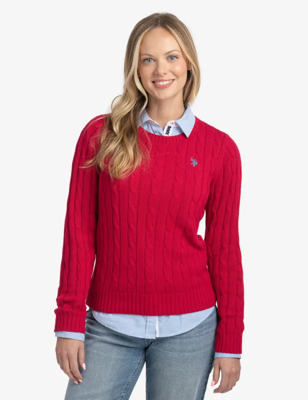 CABLE CREW NECK SWEATER sold by U.S. Polo Assn.