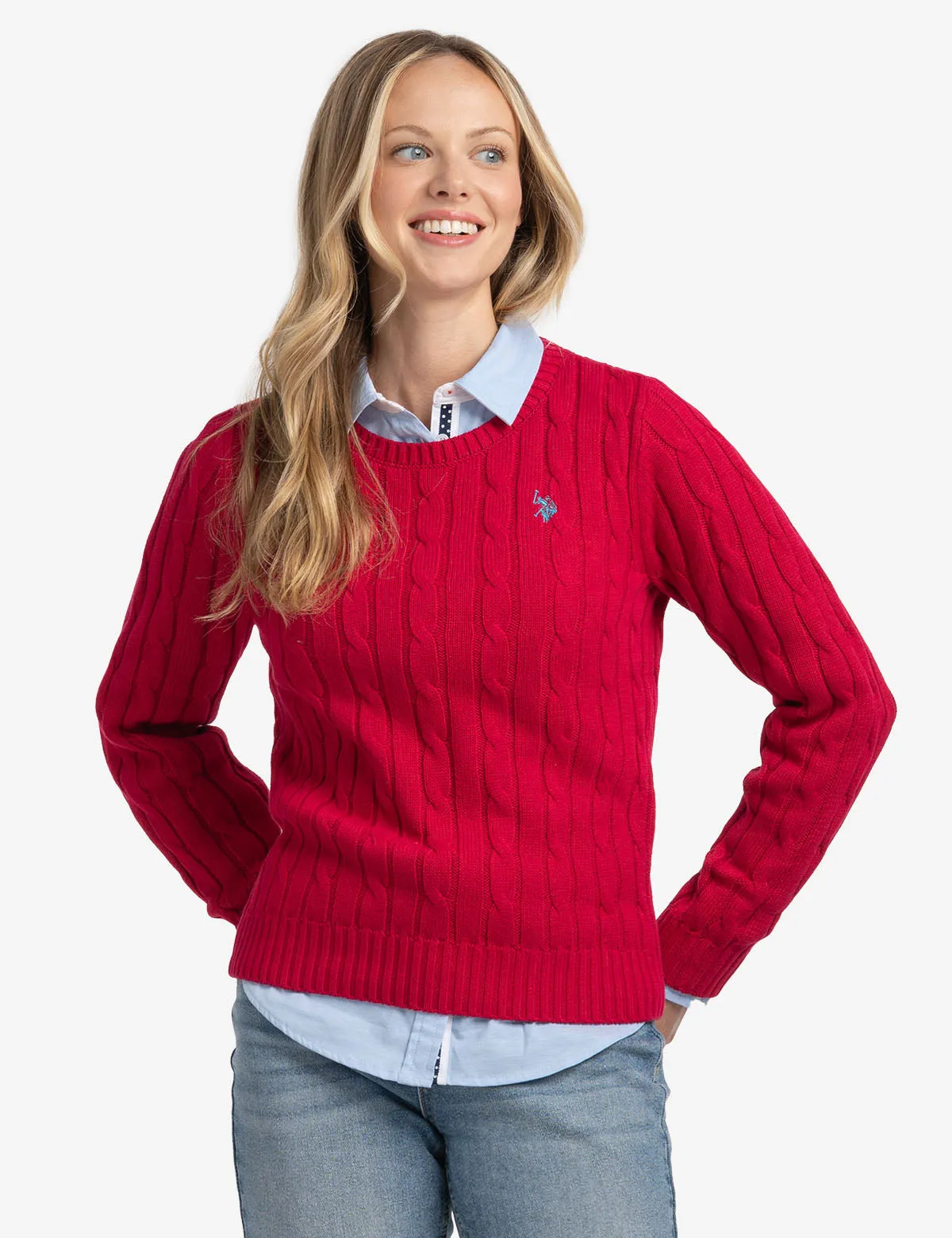 CABLE CREW NECK SWEATER sold by U.S. Polo Assn. product image thumbnail 2