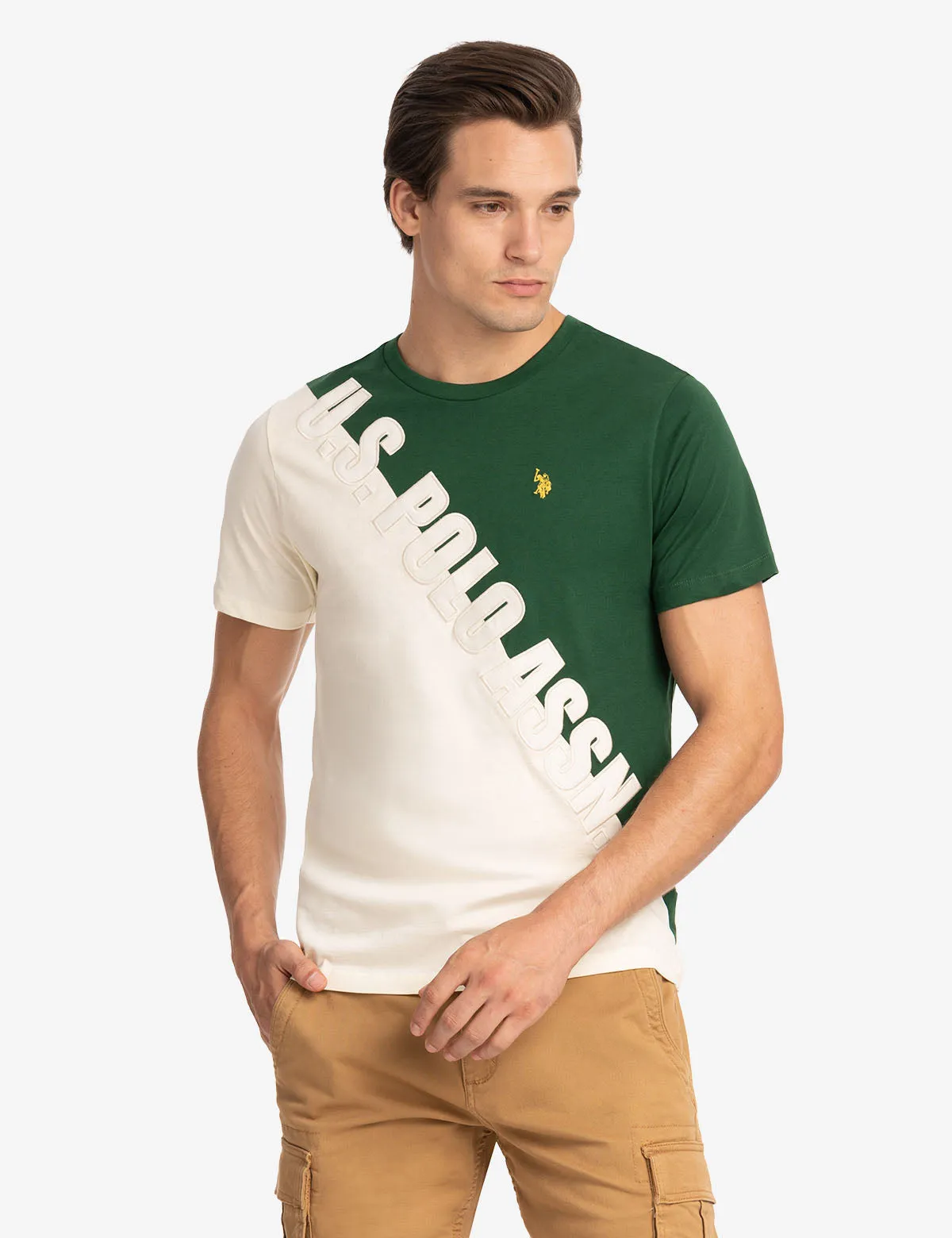 U.S. POLO ASSN. DIAGONAL COLORBLOCK T-SHIRT sold by U.S. Polo Assn.