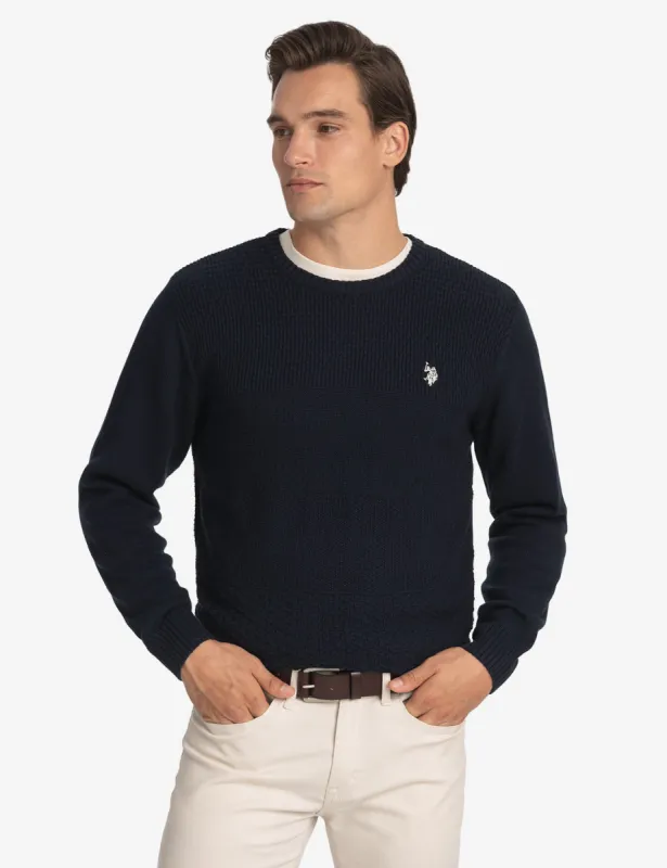 TEXTURED CREW NECK SWEATER sold by U.S. Polo Assn.
