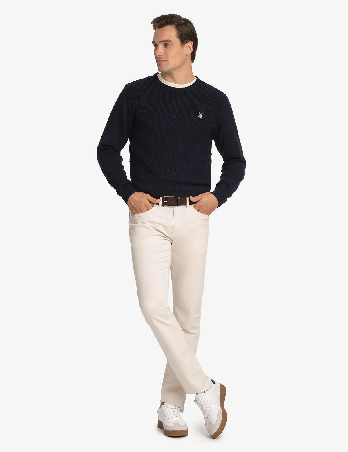 TEXTURED CREW NECK SWEATER sold by U.S. Polo Assn. product image thumbnail 2