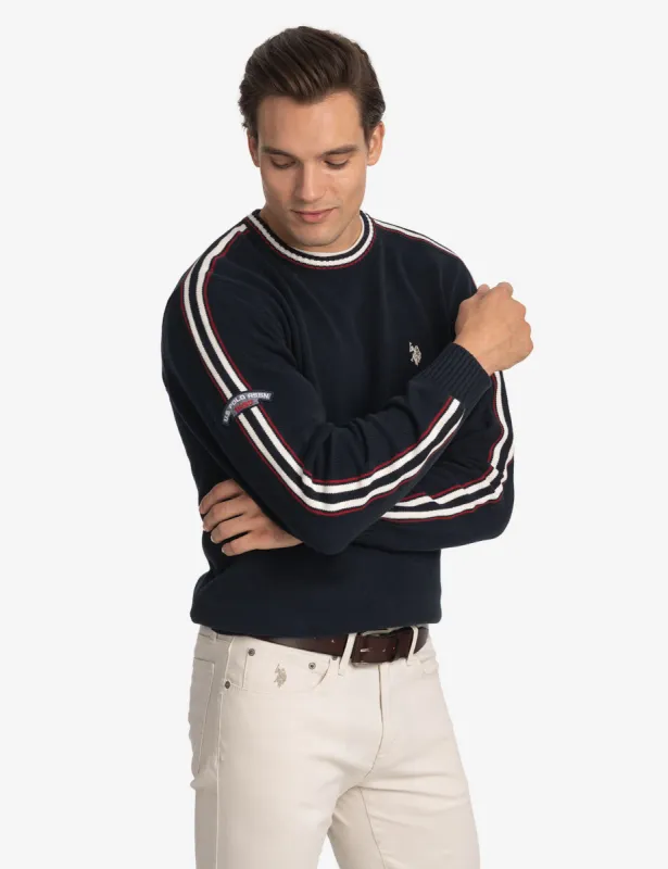 SIGNATURE STRIPE CREW NECK SWEATER sold by U.S. Polo Assn.