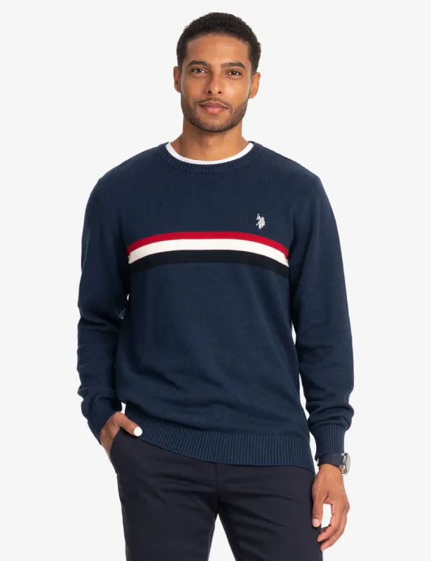 SIGNATURE STRIPE CREW NECK SWEATER sold by U.S. Polo Assn.