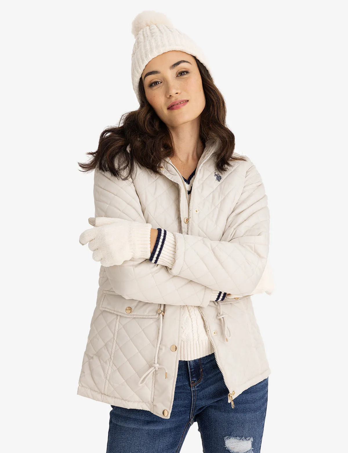 COZY QUILTED HOODED COAT sold by U.S. Polo Assn.