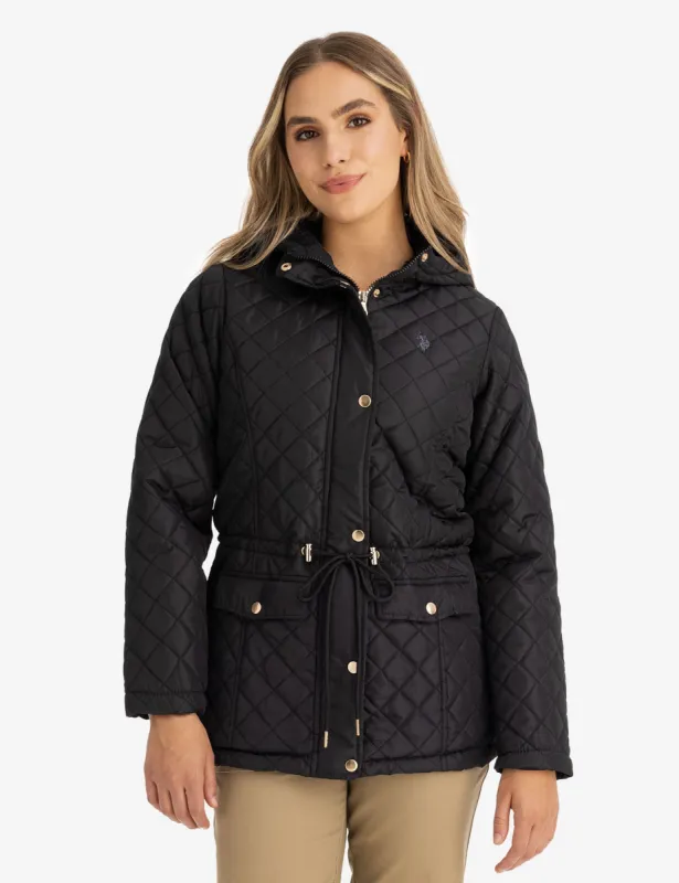 COZY QUILTED HOODED COAT sold by U.S. Polo Assn.