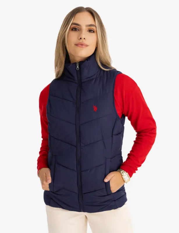 CHEVRON STITCH PUFFER VEST sold by U.S. Polo Assn.
