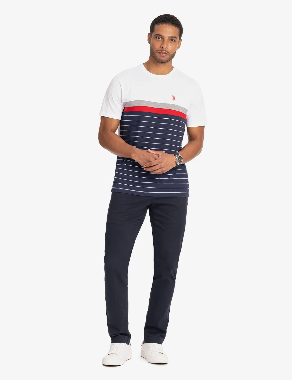 COLOR BLOCK YARN DYE STRIPE T-SHIRT sold by U.S. Polo Assn. product image thumbnail 2