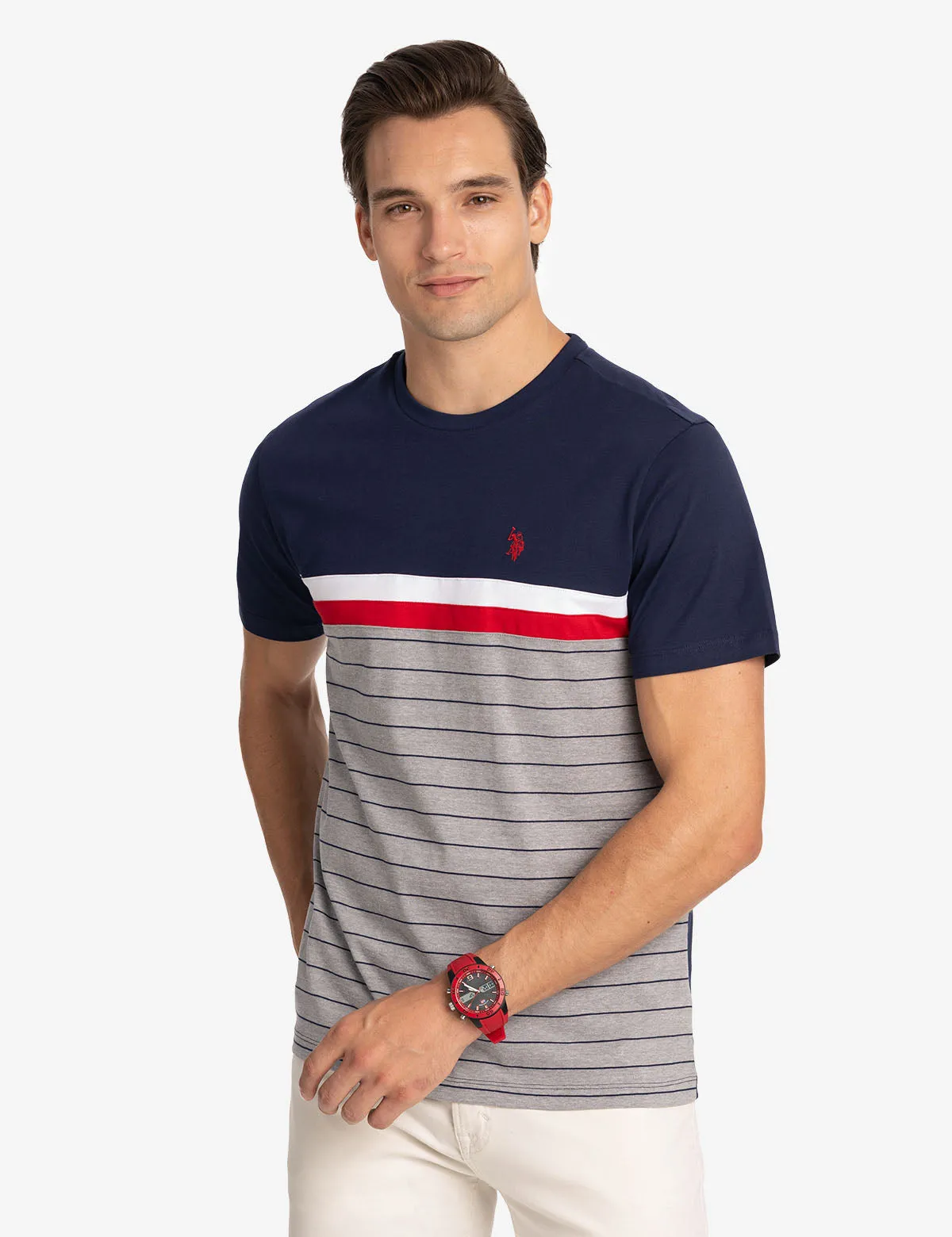 COLOR BLOCK YARN DYE STRIPE T-SHIRT sold by U.S. Polo Assn. product image thumbnail 5