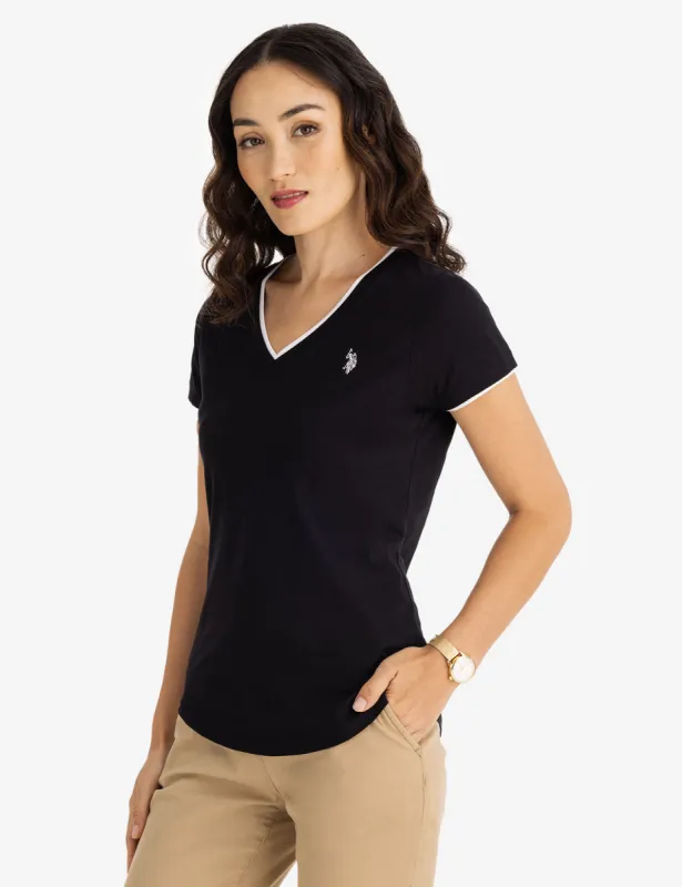 DOUBLE BAND V-NECK T-SHIRT sold by U.S. Polo Assn.