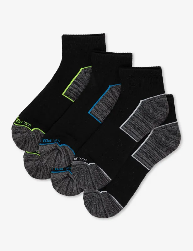 MENS 6PK BLACK TIPPED QUARTER CREW SOCKS sold by U.S. Polo Assn.