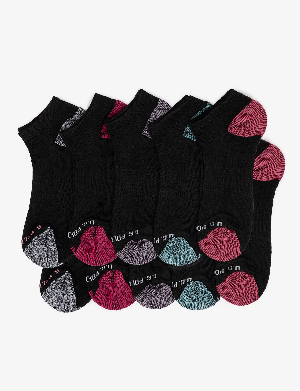 LADIES 10PK BLACK LOW CUT TIPPED SOCKS sold by U.S. Polo Assn.
