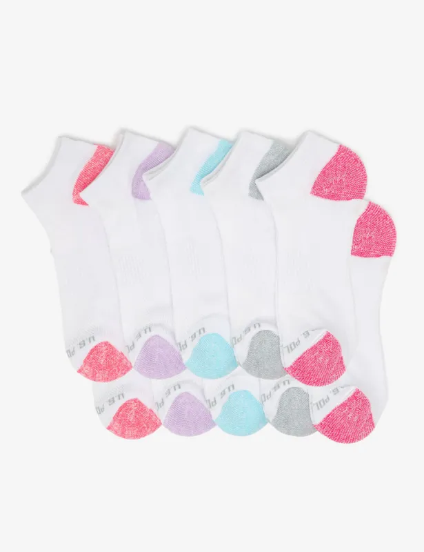 LADIES 10PK WHITE LOW CUT TIPPED SOCKS sold by U.S. Polo Assn.