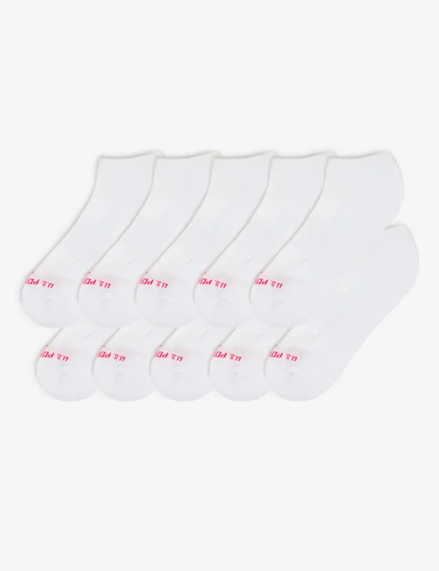 LADIES 10PK WHITE LOW CUT SOCKS sold by U.S. Polo Assn.