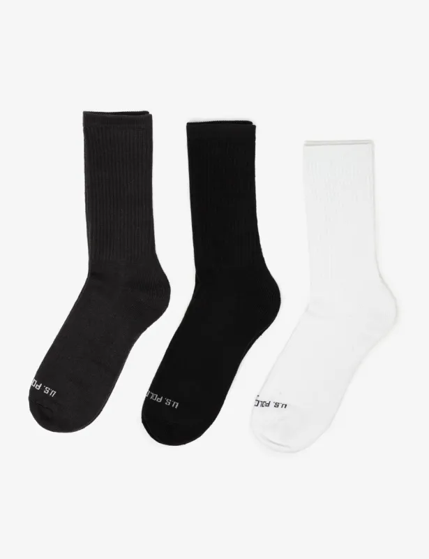 MENS 6PK ASSORTED SOLID RIB CREW SOCKS sold by U.S. Polo Assn.