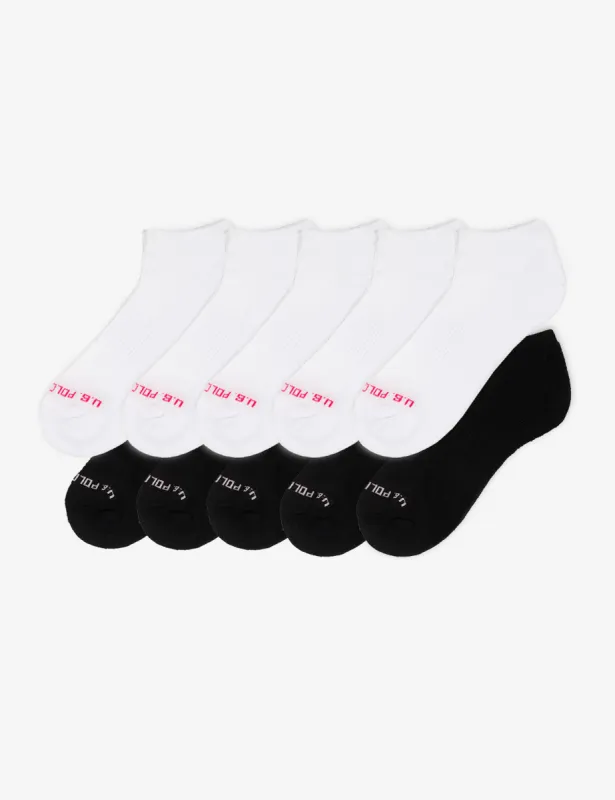 LADIES 10PK BLACK & WHITE ASSORTED LOW CUT SOCKS sold by U.S. Polo Assn.