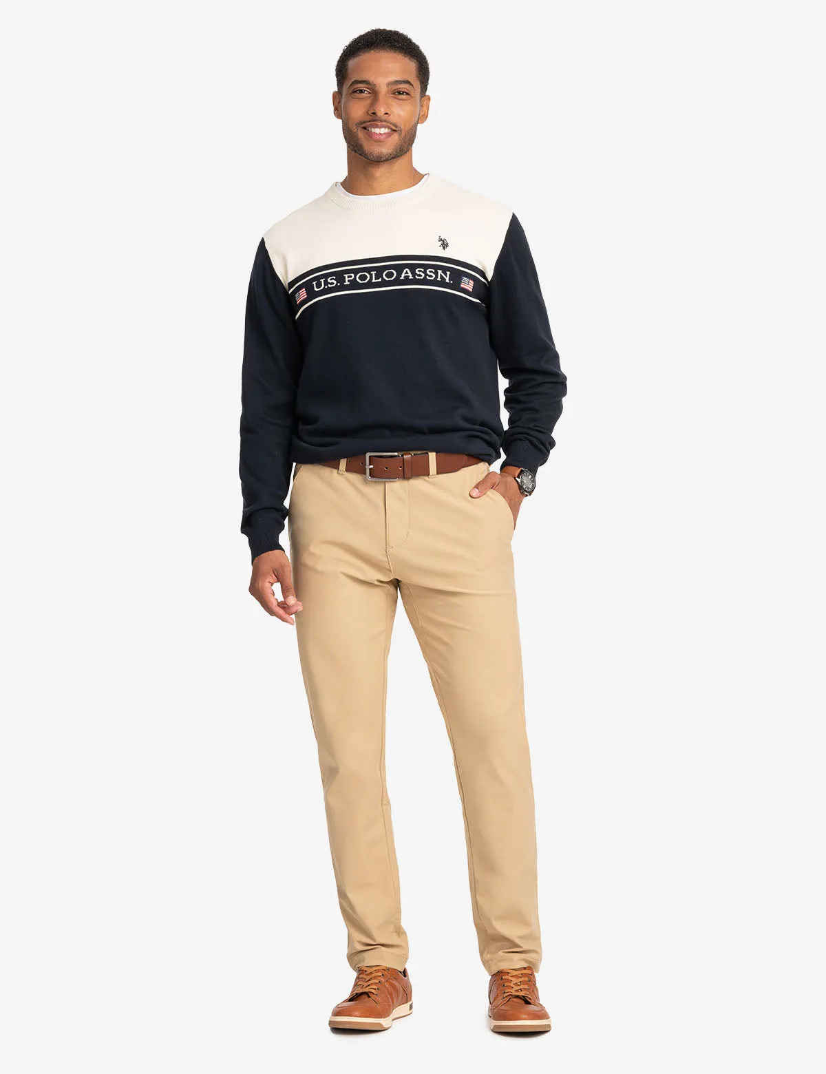 U.S. POLO ASSN. COLORBLOCK CREW NECK SWEATER sold by U.S. Polo Assn. product image thumbnail 2