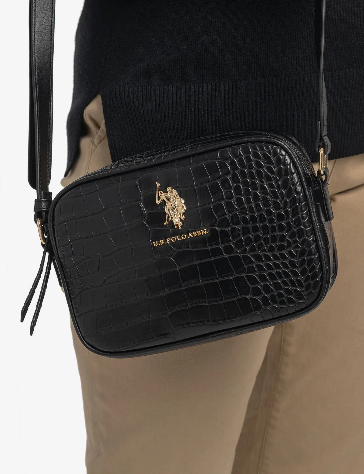 CROCODILE EMBOSSED CROSSBODY BAG sold by U.S. Polo Assn.