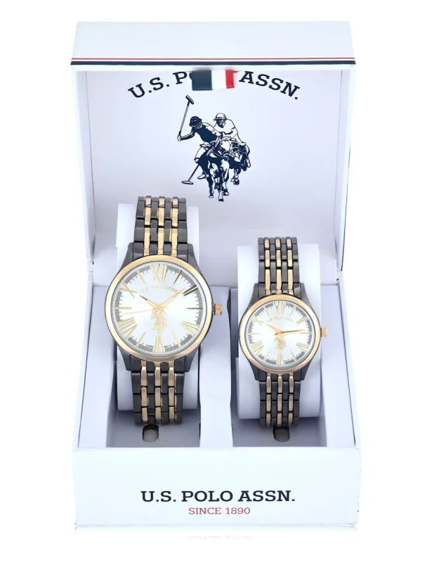 HIS AND HERS TWO TONE WATCH SET sold by U.S. Polo Assn.
