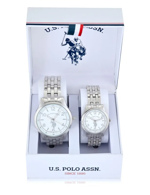 HIS AND HERS CLASSIC LINK WATCH SET sold by U.S. Polo Assn.
