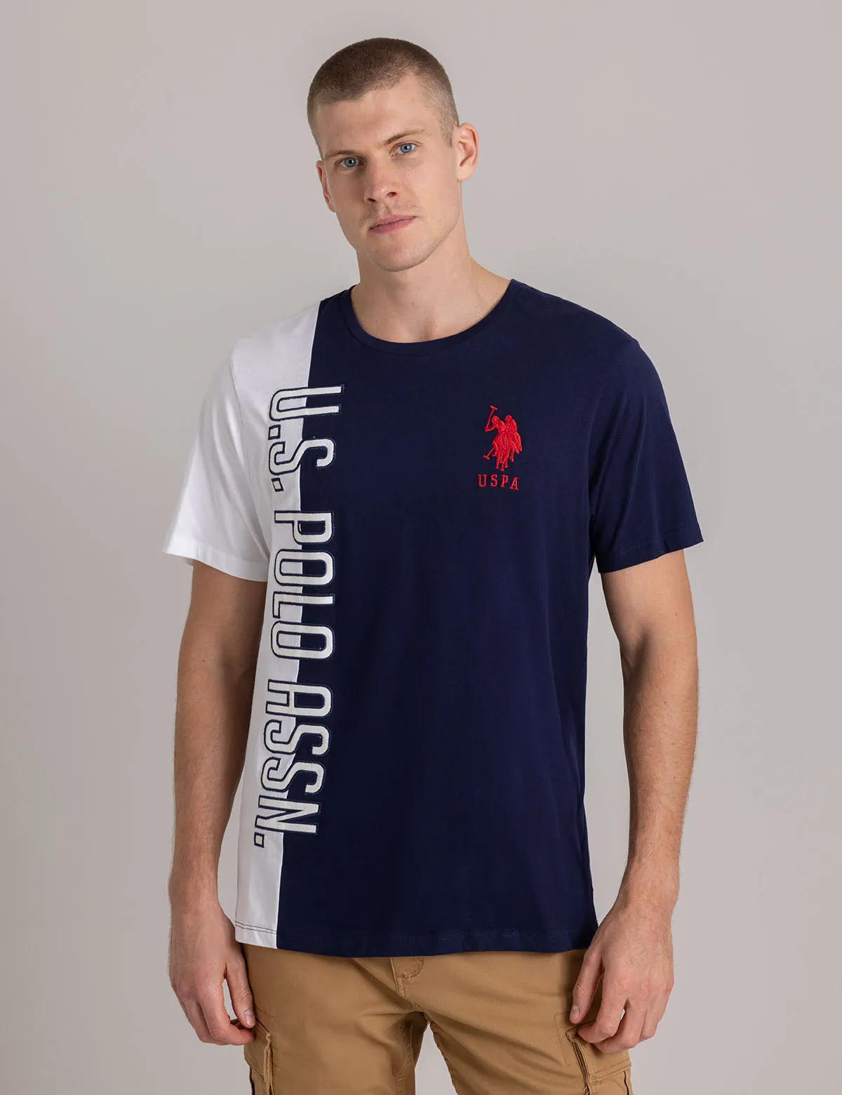 VERTICAL U.S. POLO ASSN. GRAPHIC COLORBLOCK T-SHIR sold by U.S. Polo Assn.