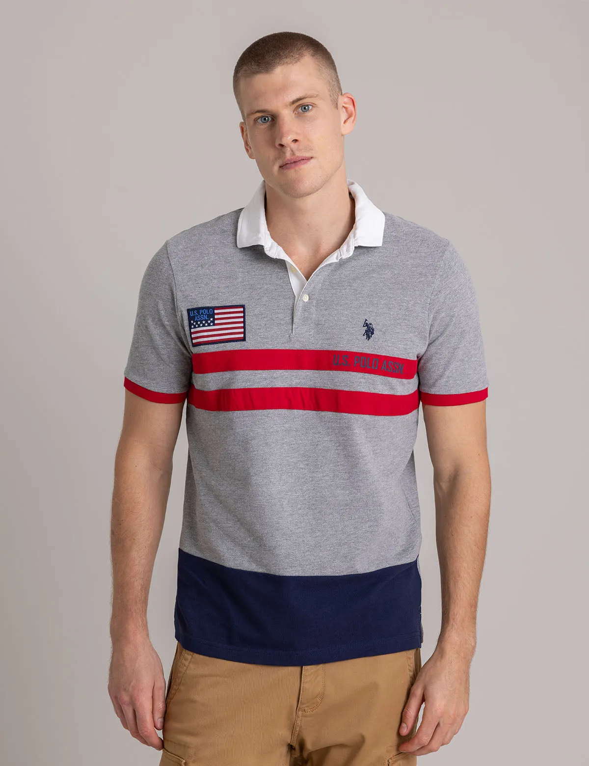 COLORBLOCK PIQUE POLO SHIRT WITH TWILL COLLAR sold by U.S. Polo Assn.