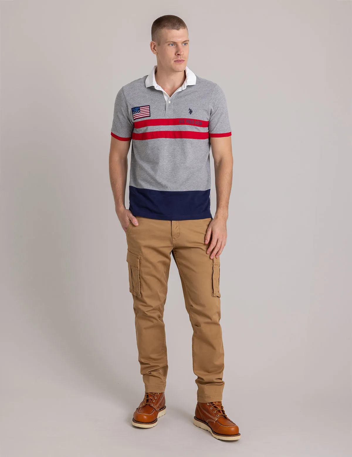 COLORBLOCK PIQUE POLO SHIRT WITH TWILL COLLAR sold by U.S. Polo Assn. product image thumbnail 2
