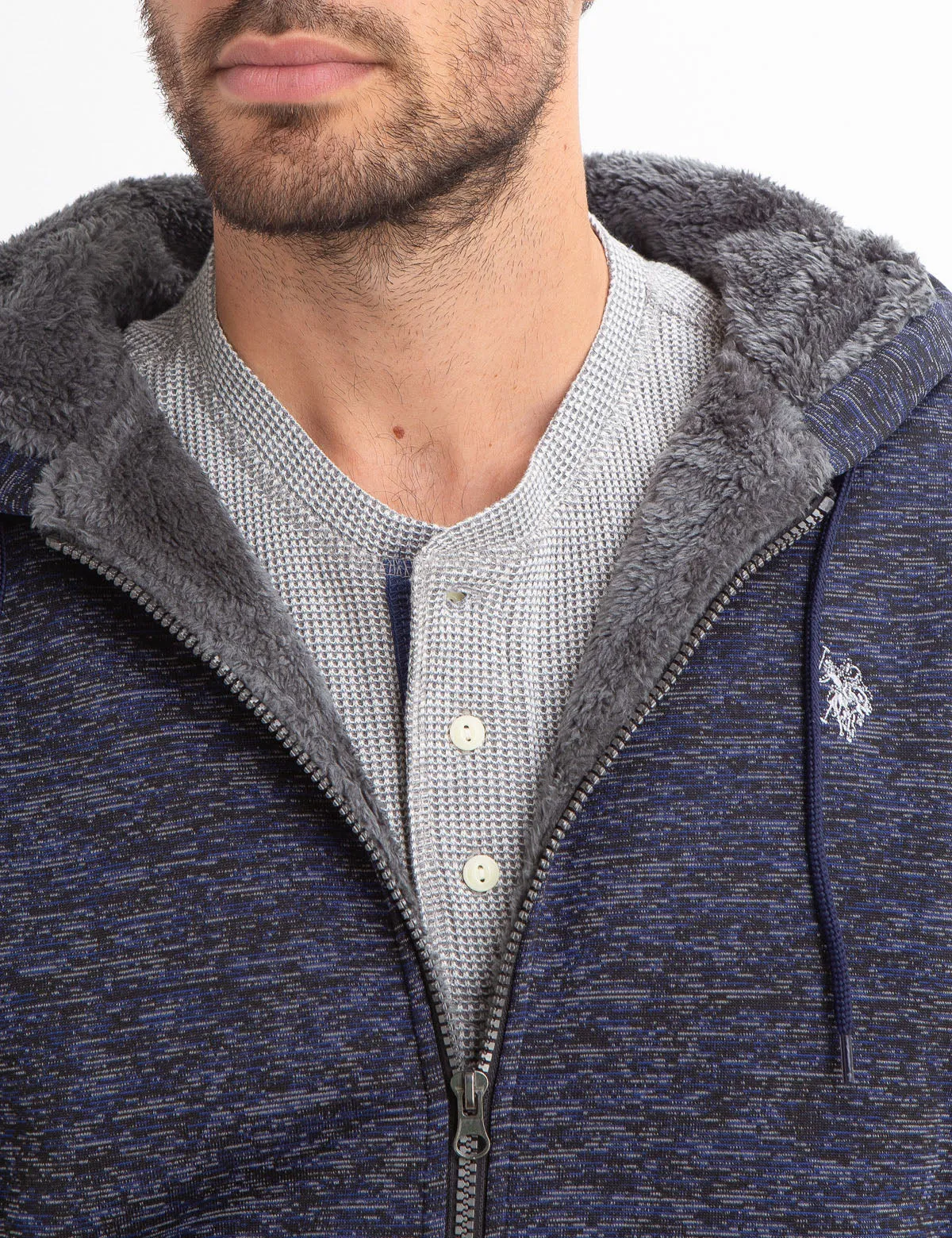 SPACE DYE FAUX SHEARLING LINED HOODIE sold by U.S. Polo Assn. product image thumbnail 5