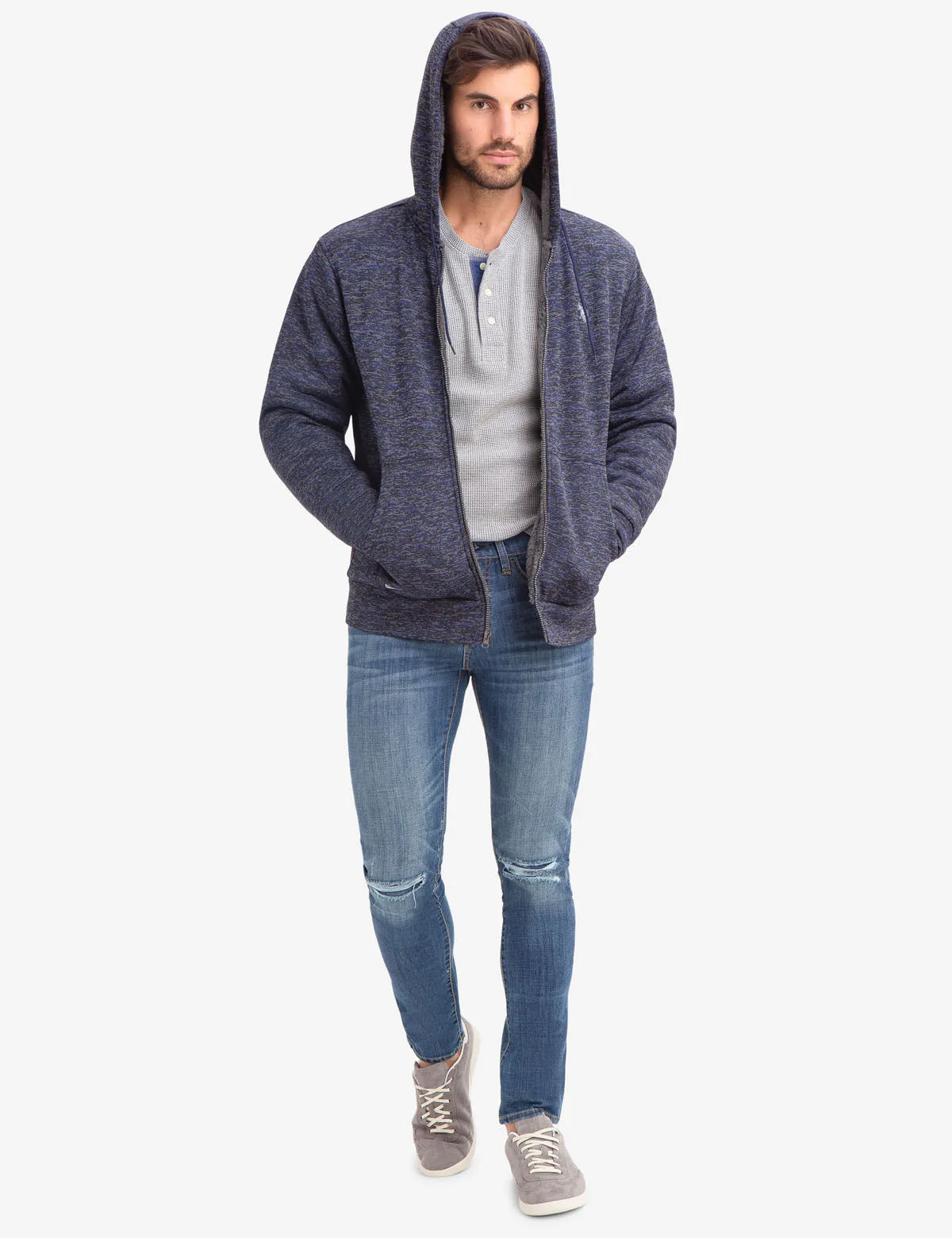 SPACE DYE FAUX SHEARLING LINED HOODIE sold by U.S. Polo Assn. product image thumbnail 2