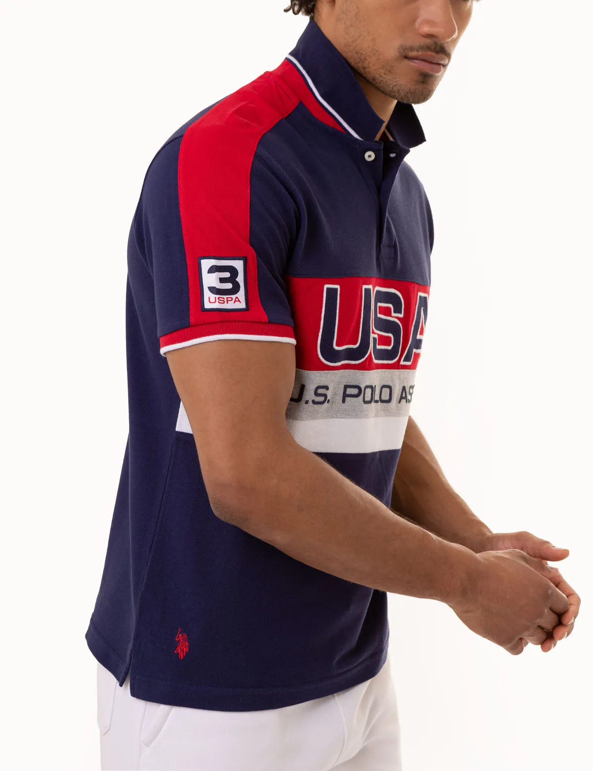 USA COLORBLOCK GRAPHIC PIQUE POLO SHIRT sold by U.S. Polo Assn. product image thumbnail 3