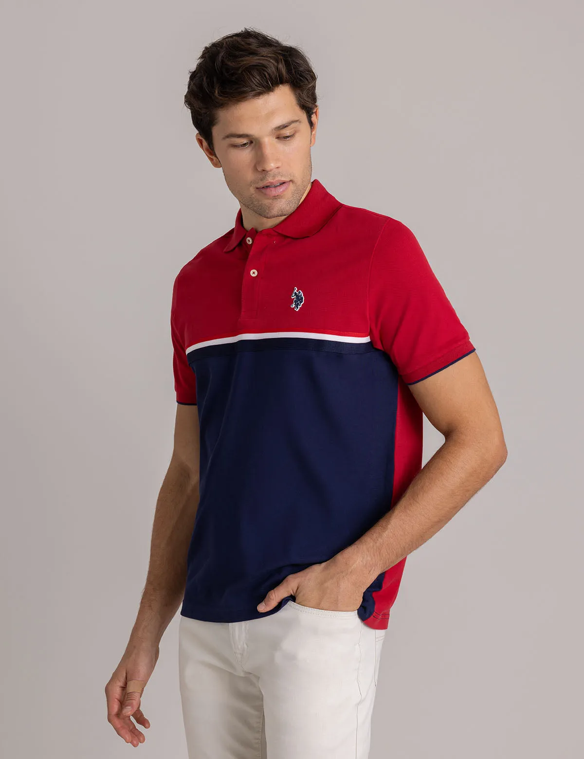 COLORBLOCK SIGNATURE STRIPE POLO SHIRT sold by U.S. Polo Assn.