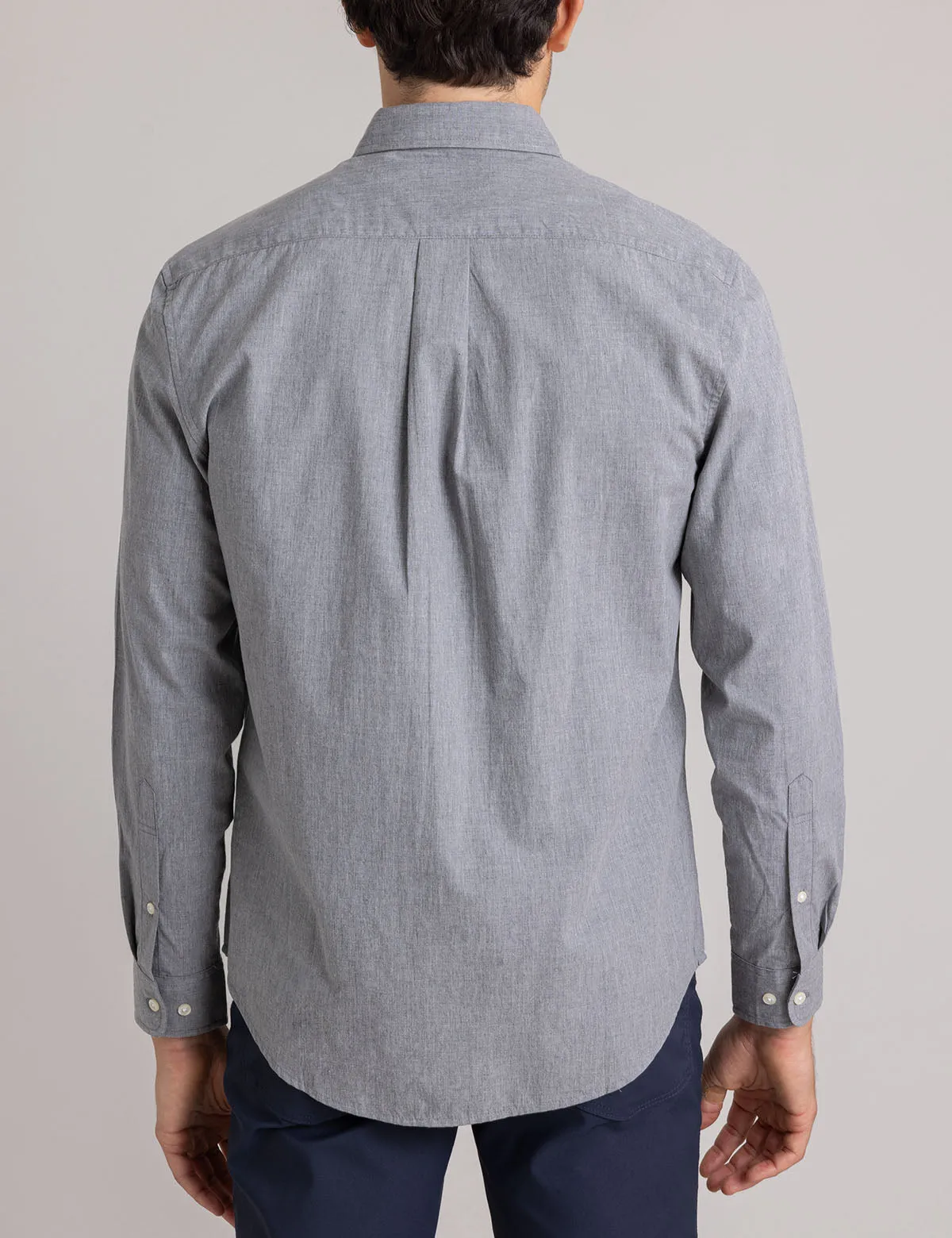 PEACHED HEATHER POPLIN LONG SLEEVE SHIRT sold by U.S. Polo Assn. product image thumbnail 4