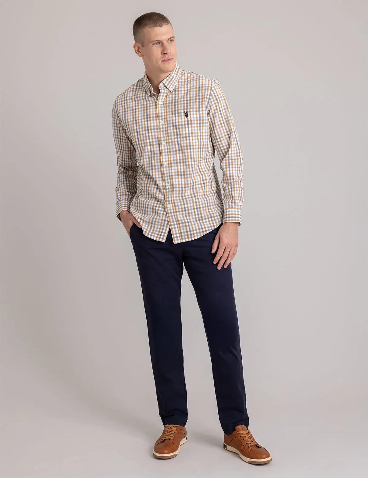 MULTI GINGHAM POPLIN LONG SLEEVE SHIRT sold by U.S. Polo Assn. product image thumbnail 2