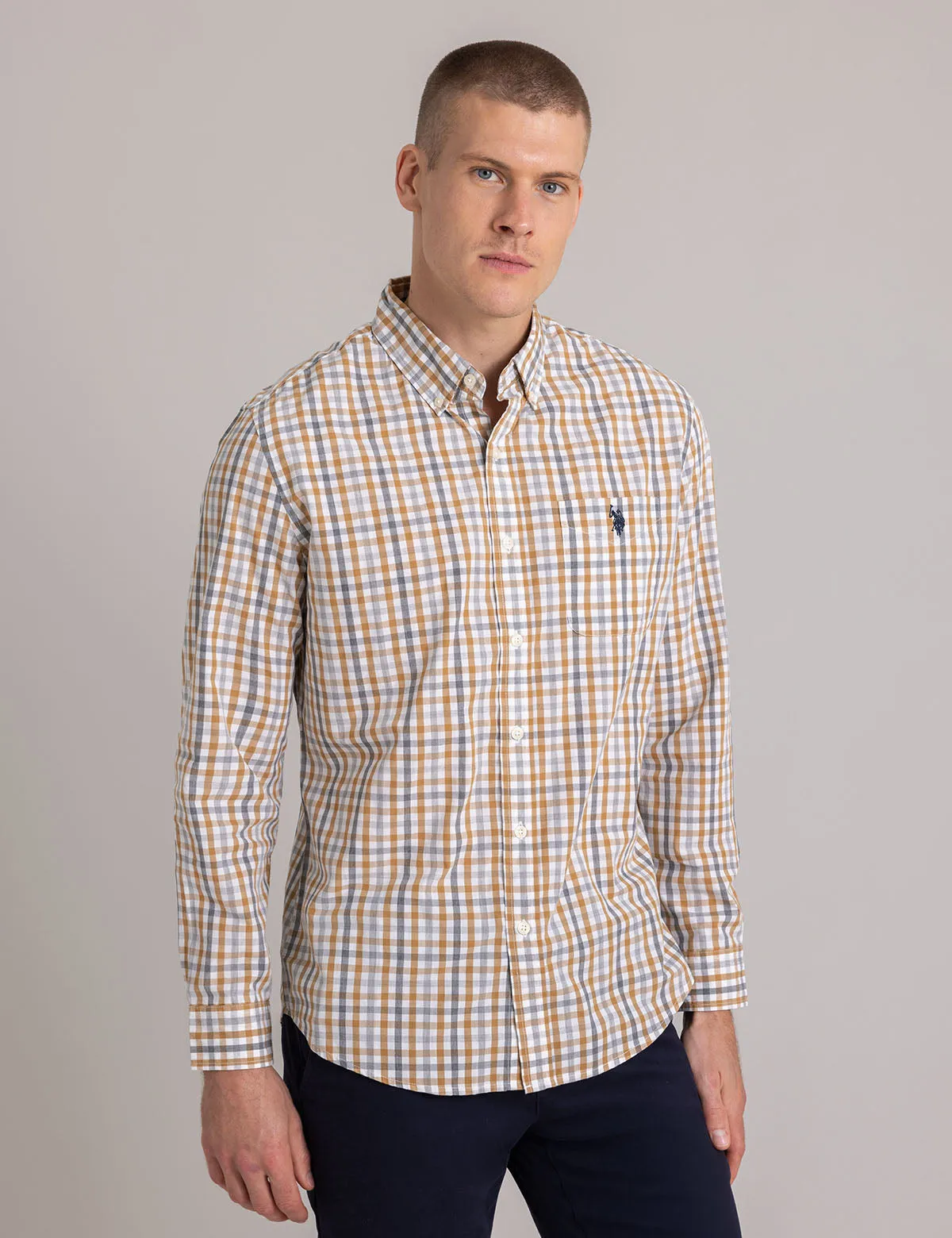 MULTI GINGHAM POPLIN LONG SLEEVE SHIRT sold by U.S. Polo Assn.