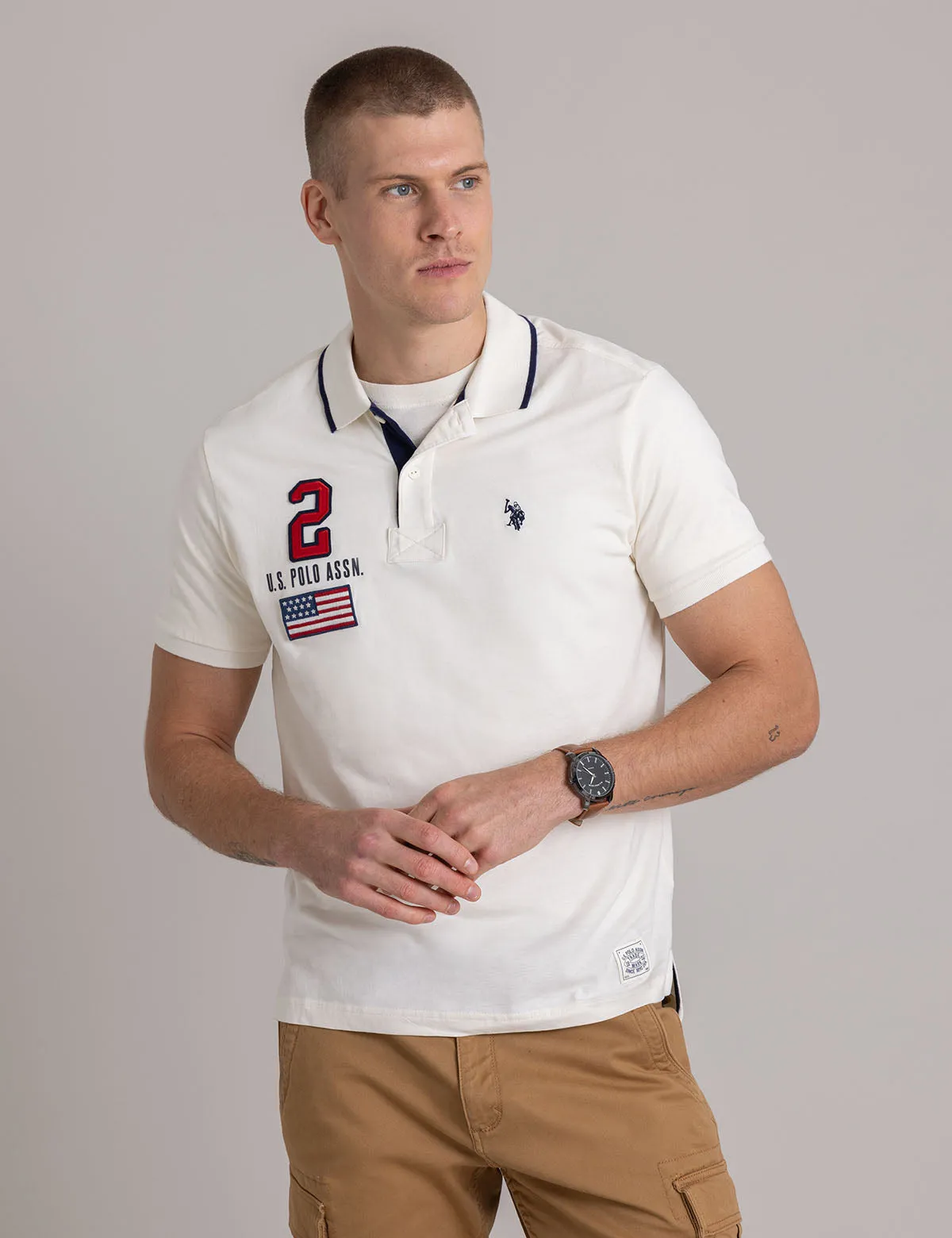 PEACHED JERSEY POLO SHIRT WITH APPLIQUE sold by U.S. Polo Assn. product image thumbnail 2