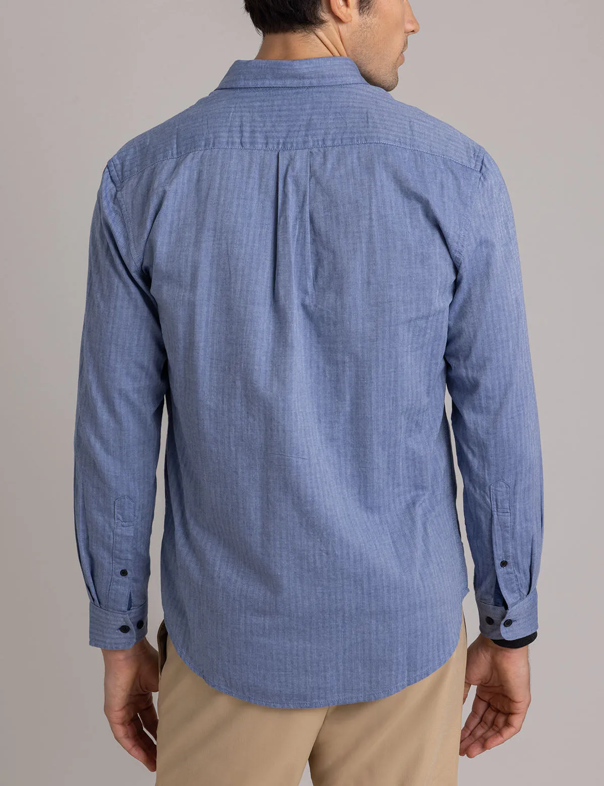 COTTON HERRINGBONE TWILL LONG SLEEVE SHIRT sold by U.S. Polo Assn. product image thumbnail 4