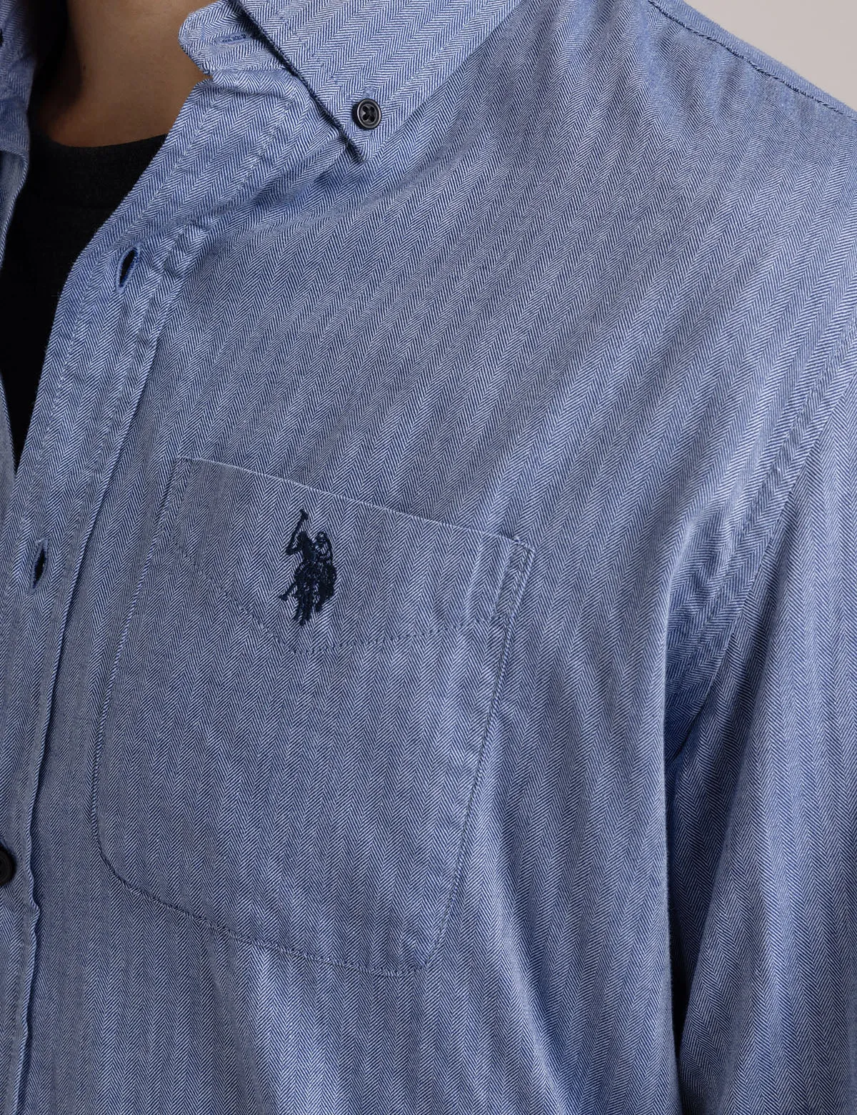 COTTON HERRINGBONE TWILL LONG SLEEVE SHIRT sold by U.S. Polo Assn. product image thumbnail 3
