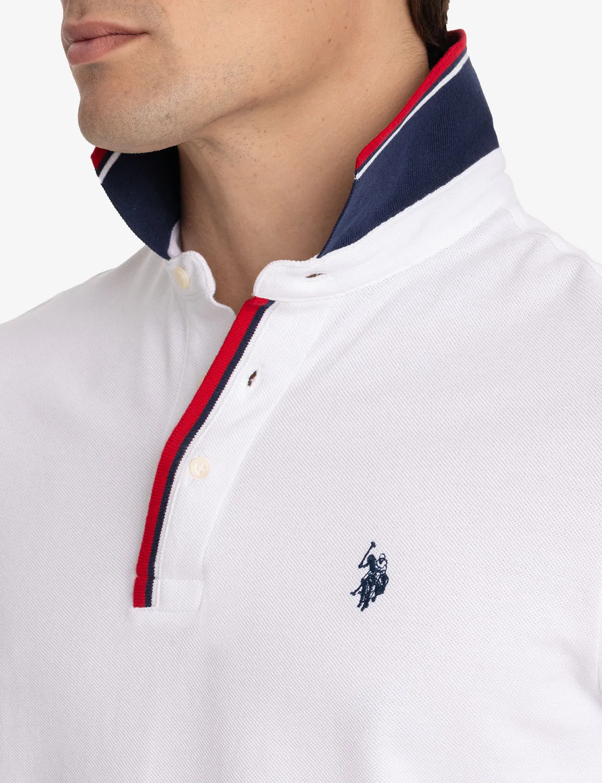 SIGNATURE STRIPE RIB TIPPED TRIM POLO SHIRT sold by U.S. Polo Assn. product image thumbnail 2
