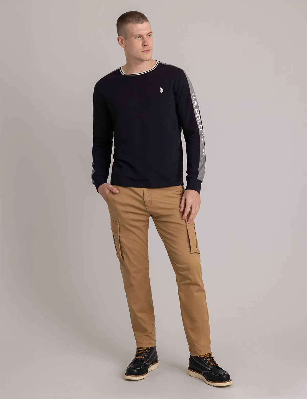 TIPPED WORDMARK LONG SLEEVE T-SHIRT sold by U.S. Polo Assn. product image thumbnail 2
