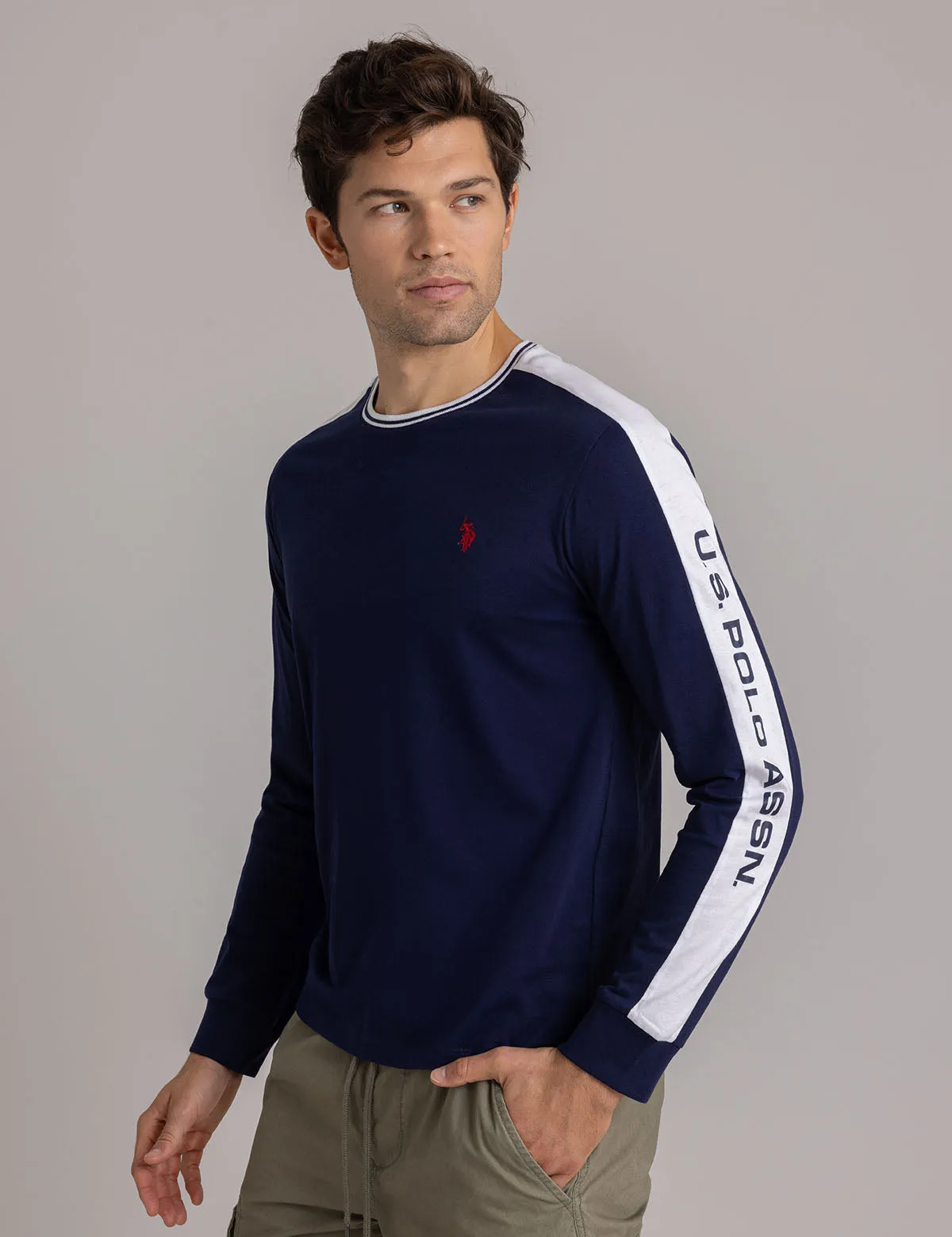 TIPPED WORDMARK LONG SLEEVE T-SHIRT sold by U.S. Polo Assn. product image thumbnail 5